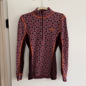 Kari Traa Rose Half Zip Base Layer Top - 100% Merino Wool